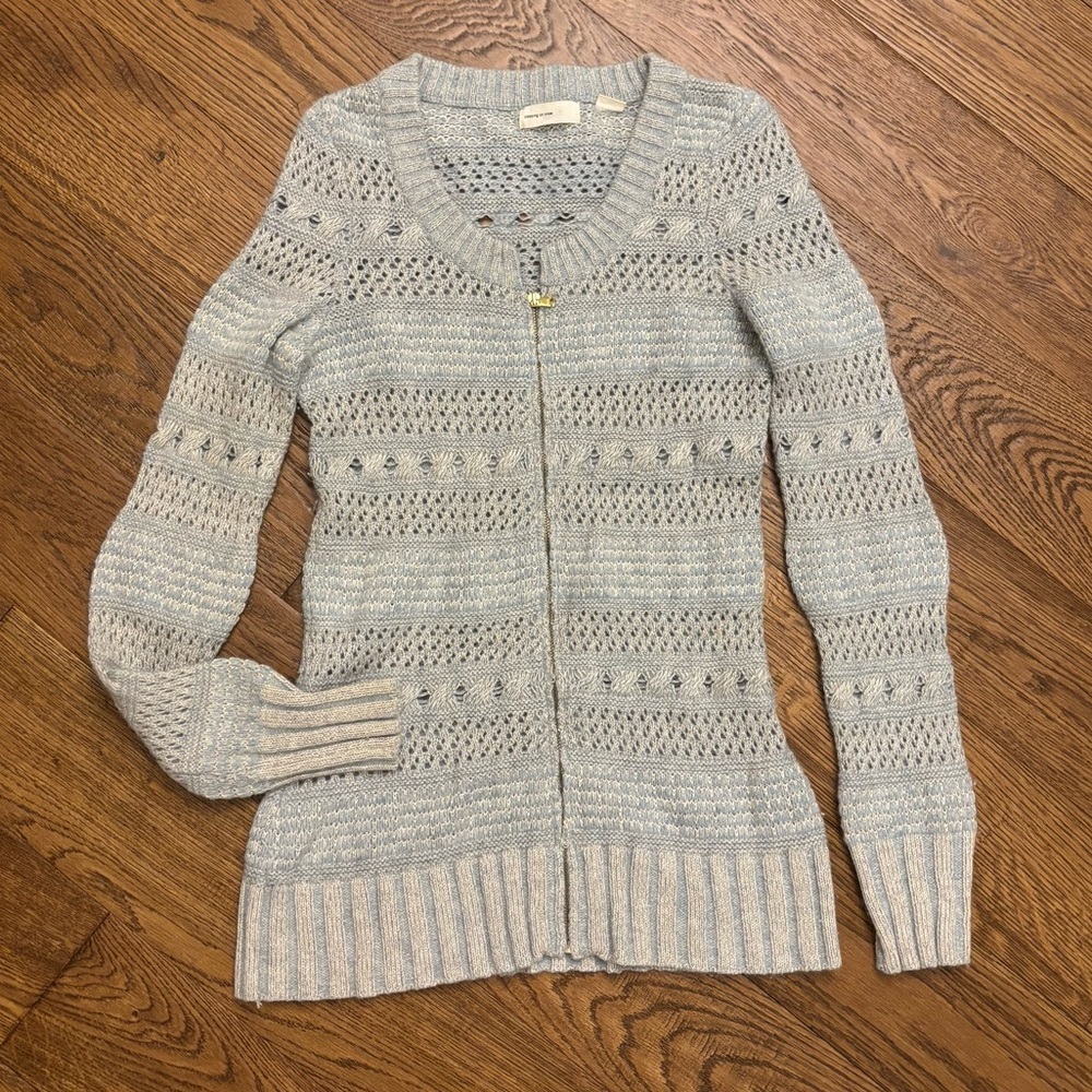 Sleeping on Snow Cable Knit Zip Cardigan - Picture 7 of 8